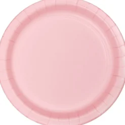 Classic Pink Paper Dessert Plates, 7'' | 24ct
