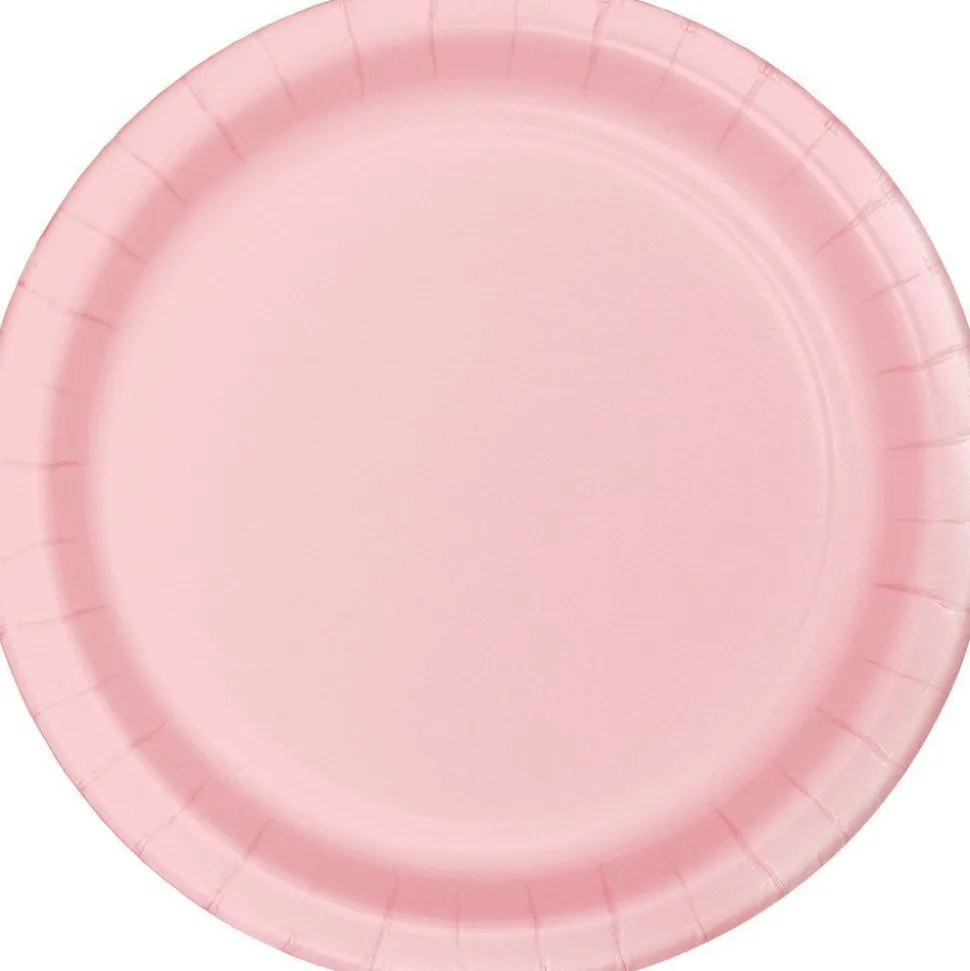 Classic Pink Paper Dessert Plates, 7'' | 24ct