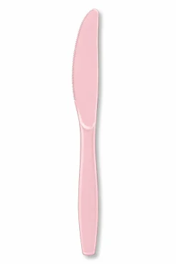 Classic Pink Plastic Knives | 24ct