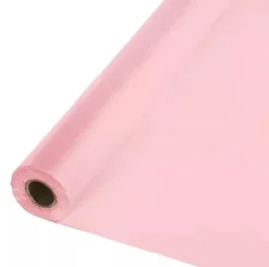 Classic Pink Plastic Tablecover Roll 100'x40" | 1ct