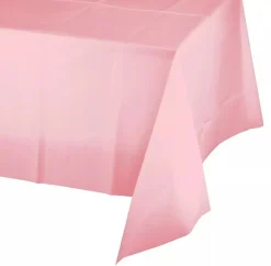 Classic Pink Rectangular Plastic Table Cover, 54'x108" | 1 ct