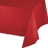 Classic Red Plastic Tablecover | 1ct