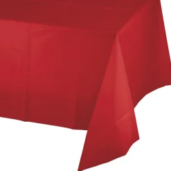 Classic Red Plastic Tablecover | 1ct