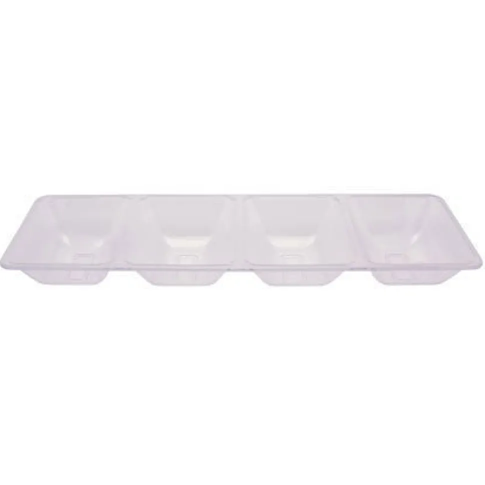 Clear Rectangular 4-Compartment Tray | 1 ct