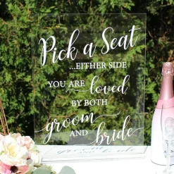Clear Acrylic Wedding Seating Sign 14"x18" | 1ct