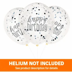 Clear Print Latex Confetti Balloon Pack 12in | 6ct