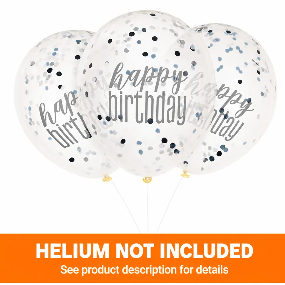 Clear Print Latex Confetti Balloon Pack 12in | 6ct
