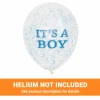 Clear W/ Blue Confetti Balloon Pack 12in | 6ct
