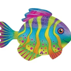 Colorful Fish Holographic SuperShape Mylar Balloon 33" | 1 ct
