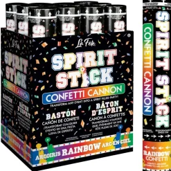 12" Confetti Spirit Stick Cannon Rainbow | 1ct