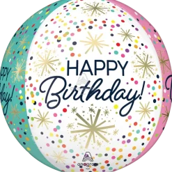 Confetti Sprinkle Birthday Orbz Balloon | 1ct