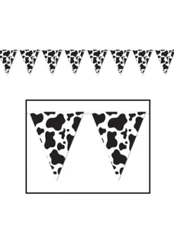 Cow Print Pennant Banner | 12'