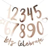 Create Your Own Rose Gold Let’s Celebrate Number Banner | 1ct