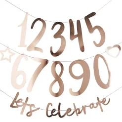 Create Your Own Rose Gold Let’s Celebrate Number Banner | 1ct