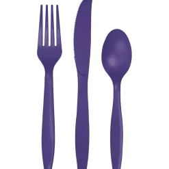 Deep Purple Cutlery Assortment | 24ct