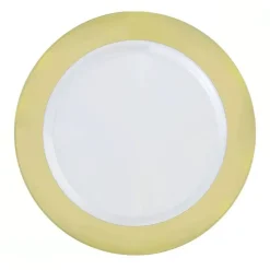 Elegant Living White With Gold Rim Plates 9" | 50ct