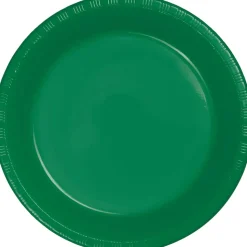 Emerald Green Plastic Dinner Plates 10" | 20ct