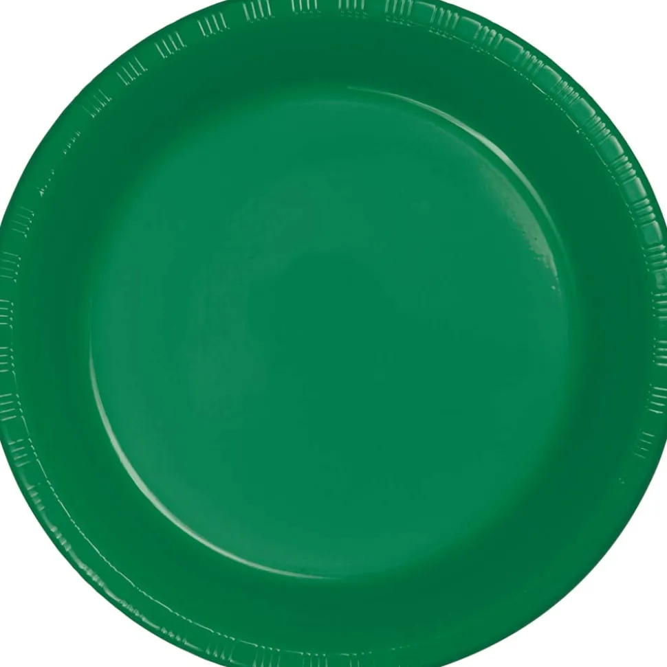 Emerald Green Plastic Dinner Plates 10" | 20ct