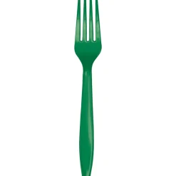Emerald Green Plastic Forks | 24ct
