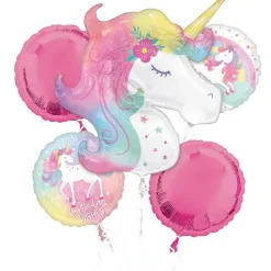 Enchanted Unicorn Foil Balloon Bouquet | 5 pcs