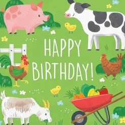 Farm Animals Happy Birthday Lunch Napkins | 16 ct