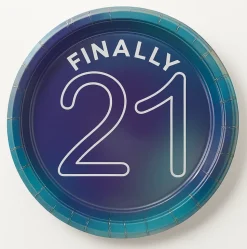 Finally 21 Iridescent Paper Plates, 7" | 8ct