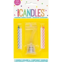 Flashing Candle Holder W/Birthday Candles #7 | 1ct