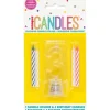 Flashing Candle Holder W/Birthday Candles #3 | 1ct