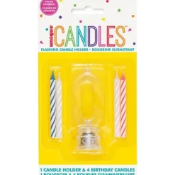 Flashing Candle Holder W/Birthday Candles #0 | 1ct