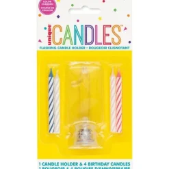 Flashing Candle Holder W/Birthday Candles #1 | 1ct