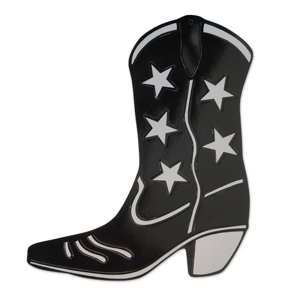 Foil Cowboy Boot Silhouette - Black | 1ct