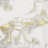 Foil Gold Marble Beverage Napkins | 16ct