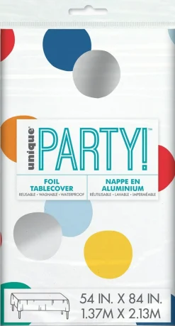 Foil Happy Birthday Dots Tablecover | 1ct