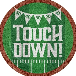 Football Tailgate Time Touch Down Paper Plates 9" | 8ct