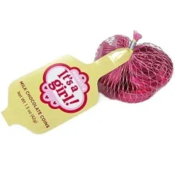 Fort Knox Pink It's A Girl Milk Chocolate Coins - 1.5-oz. Mesh Bag | 1ct