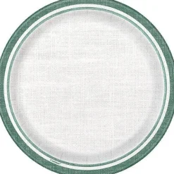 Fresh Greens Botanical Stripe Paper Plates 7" | 8ct
