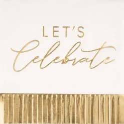 Fringe Gold Let's Celebrate Lunch Napkins | 16ct