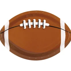 Game Face Football Shaped Plate 9in | 8ct