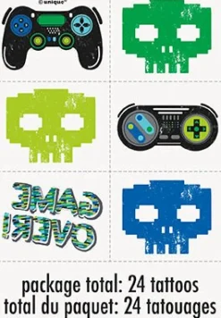 Gamer Birthday Temporary Tattoos | 24ct