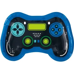 Gamer Birthday Controller Shaped Plate 9in | 8ct