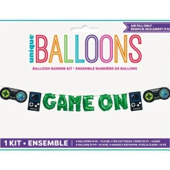 Gamer Birthday Mini Foil Balloon Banner Kit 12ft | 1ct