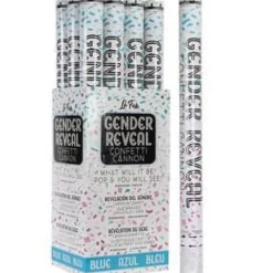 24" Gender Reveal Confetti Cannon Blue | 1ct