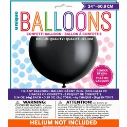 Gender Reveal Latex Balloon W/ Pink & Blue Confetti 24in | 1ct
