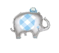 Giant Floral Blue Elephant Mylar Foil Balloon 29" | 1ct