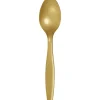Glittering Gold Premium Plastic Spoons | 24ct