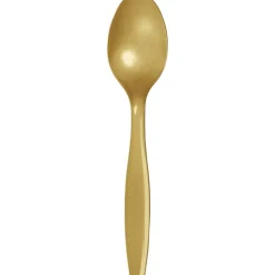 Glittering Gold Premium Plastic Spoons | 24ct