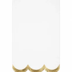 Glitter Scallop Edge Golden Garden Party Napkins | 16ct