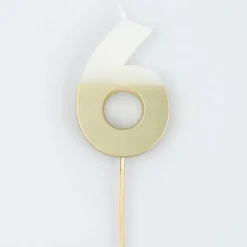 Gold Dipped #6 Candle | 1ct