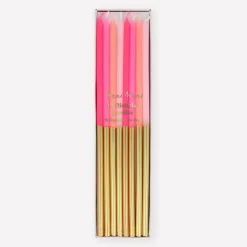 Gold Dipped Pink Mix Candles | 16ct