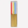Gold Dipped Rainbow Mix Candles | 16ct